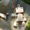 Wooden toys robot and dog