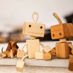 Wooden toys sitting