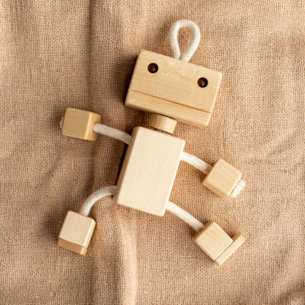 wooden robot toy