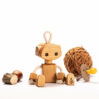 cute wooden robot toy, handmade and all-natural, made by cherry wood and cotton
