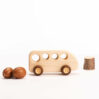 handmade wooden toy bus from maple wood