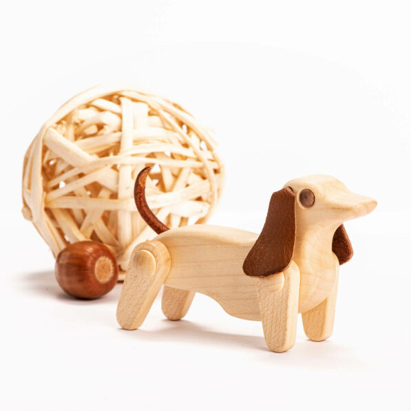 wooden dog toy maple wood