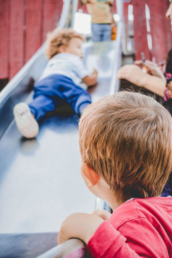 kids on slide