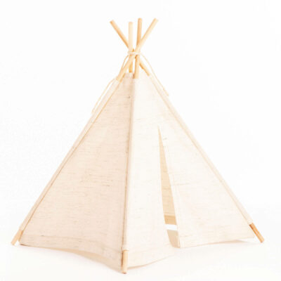 Linen teepee toy tent