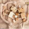 handmade wooden robots Bobo form maple wood and cherry wood