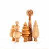 5 wooden trees toys