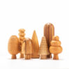 7 wooden trees toys