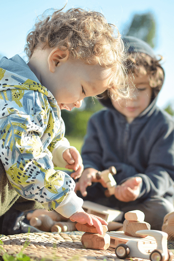 toddler play with wooden car