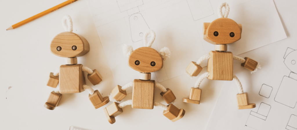 wooden robot titi prototypes